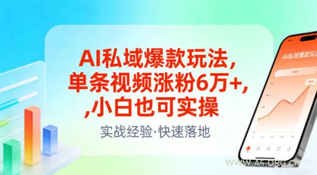 AI私域爆款玩法，单条视频涨粉6W+，小白也可实操-A5资源网
