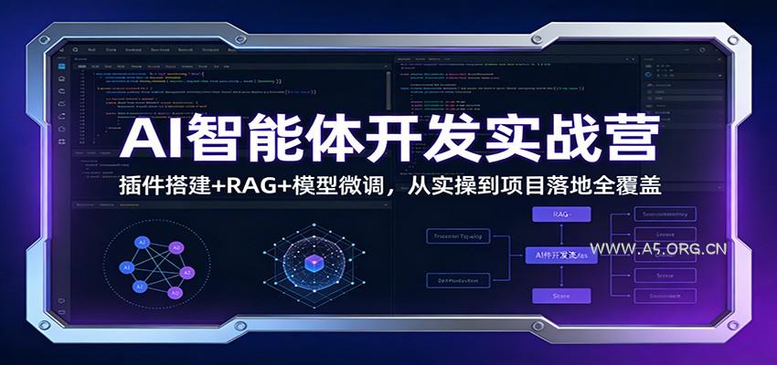 AI智能体开发实战营：插件搭建+RAG+模型微调，从实操到项目落地全覆盖-A5资源网