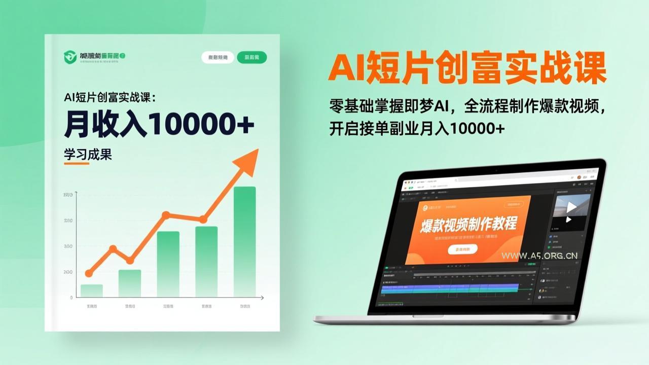 AI短片创富实战课：零基础掌握即梦AI，全流程制作爆款视频，开启接单副业月入10000+(更新-A5资源网