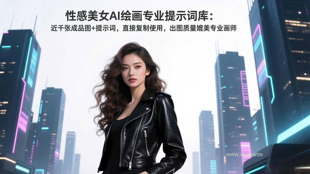 性感美女AI绘画专业提示词库:近千张成品图+提示词,直接复制使用,出图质量媲美专业画师-A5资源网