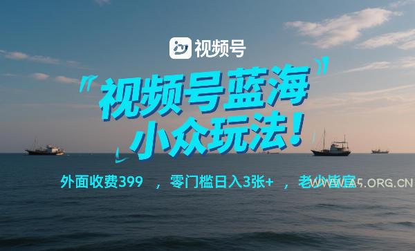 视频号蓝海小众玩法！外面收费399，零门槛日入3张+，老少皆宜-A5资源网