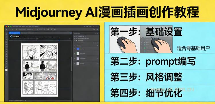 利用Midjourney AI人工智能轻松创作漫画插画教程，零基础创作完整漫画插画-A5资源网