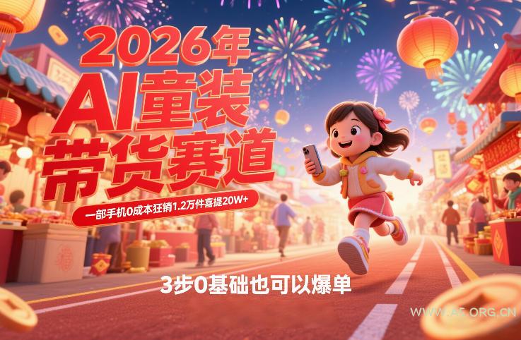 AI童装新春带货赛道，一部手机0成本狂销1.2万件喜提20W+，3步0基础也可以爆单-A5资源网