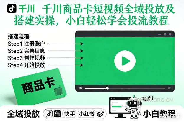 千川商品卡短视频全域投放及搭建实操，小白轻松学会投流教程(更新26年2月)-A5资源网