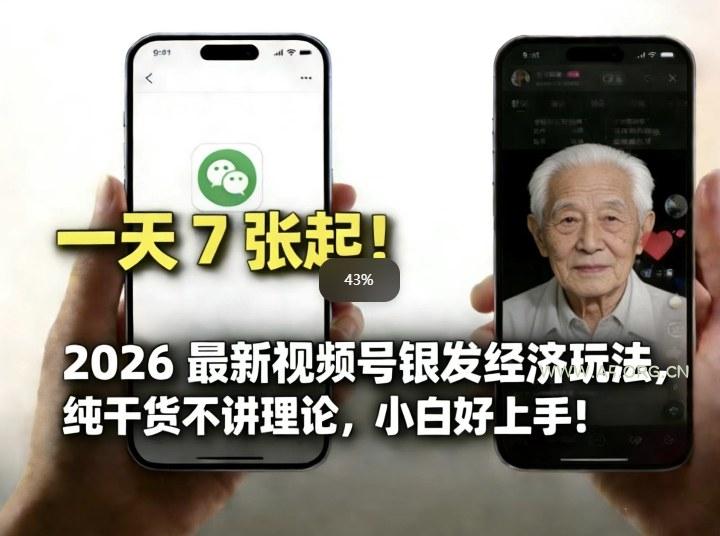 2026最新视频号银发经济玩法，轻松每天7张起，小白也可做-A5资源网
