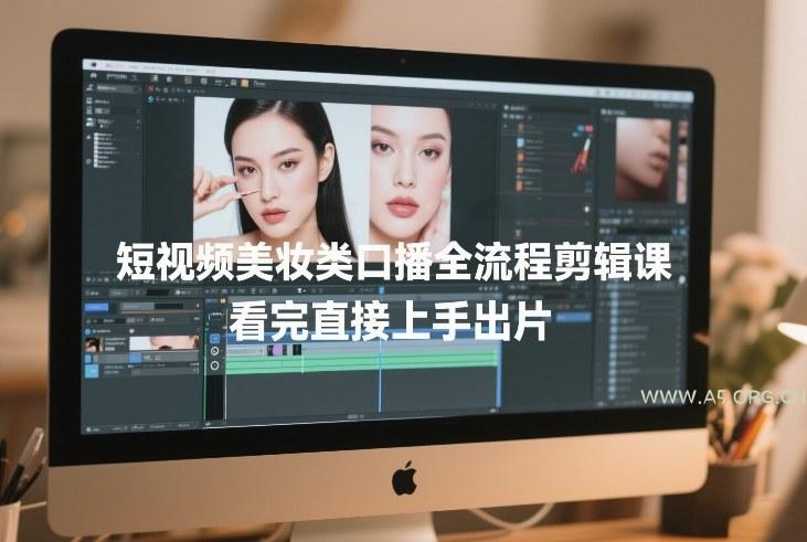 短视频美妆类口播全流程剪辑课，看完直接上手出片-A5资源网
