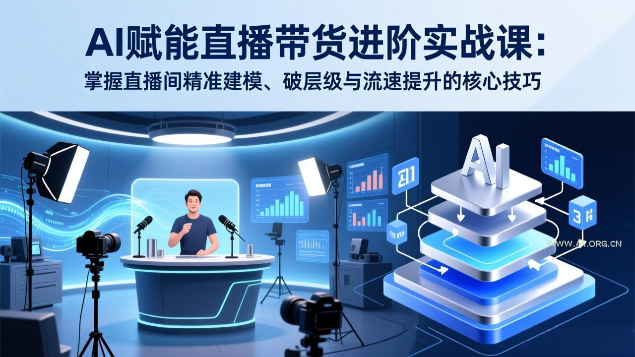 AI赋能直播带货进阶实战课：掌握直播间精准建模、破层级与流速提升的核心技巧-A5资源网