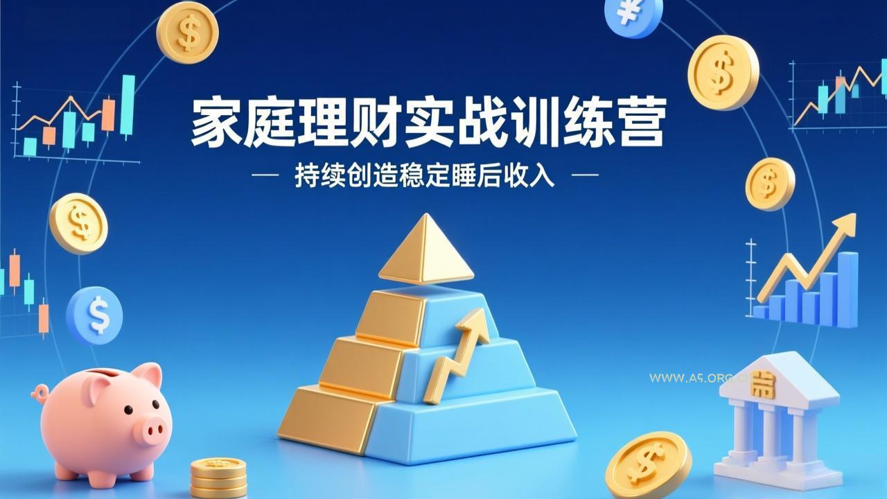 家庭理财实战训练营：从0到1建体系，三阶进阶层层递进，助你持续创造稳定睡后收入-A5资源网