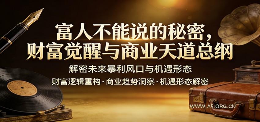 富人不能说的秘密,财富觉醒与商业天道总纲,解密未来暴利风口与机遇形态-A5资源网