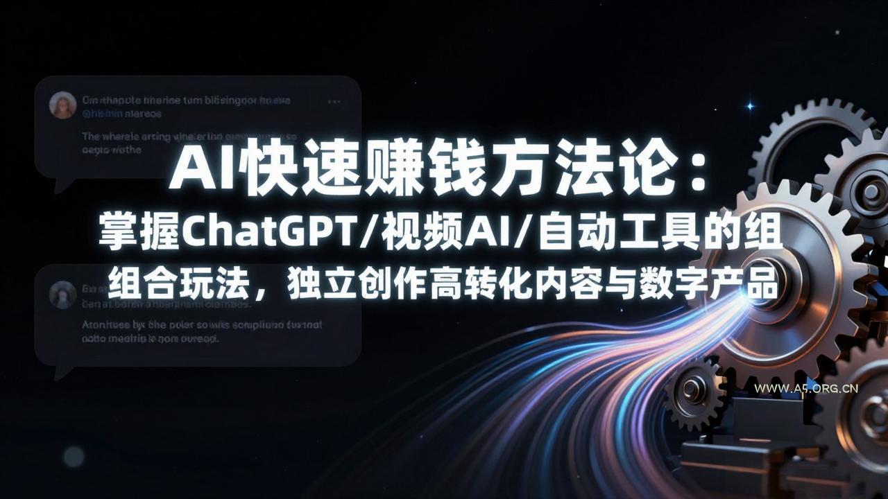 AI快速赚钱方法论：掌握ChatGPT/视频AI/自动化工具的组合玩法，独立创作高转化内容与数字产品-A5资源网