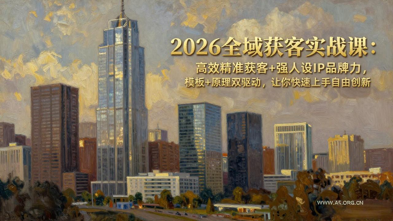 2026全域获客实战课：高效精准获客+强人设IP品牌力，模板+原理双驱动，让你快速上手自由创新-A5资源网