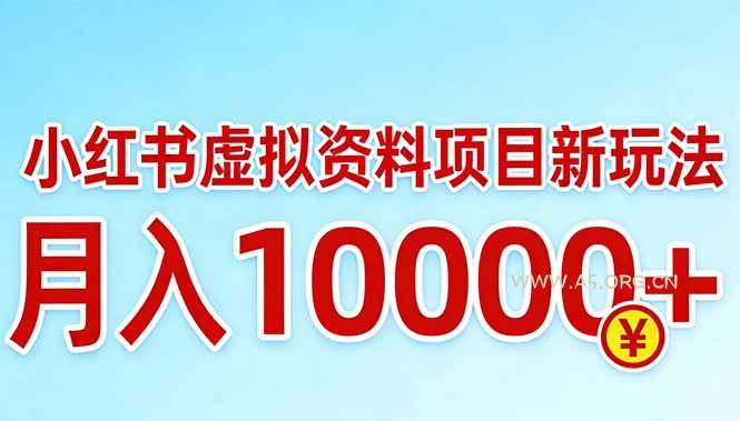小红书虚拟资料项目最新玩法，月入10000＋-A5资源网