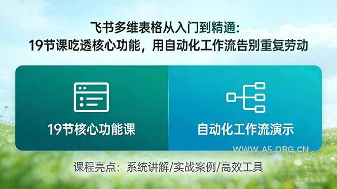 飞书多维表格从入门到精通：19节课吃透核心功能，用自动化工作流告别重复劳动-A5资源网