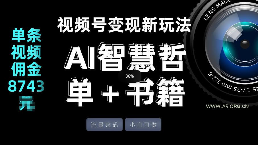 视频号流量密码，变现新玩法-AI智慧哲单＋书单，单条视频佣金8743米-A5资源网