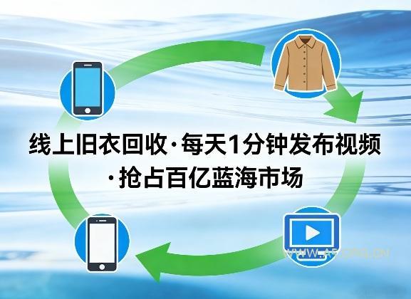 线上旧衣回收项目，我们给你提供视频，每天花一分钟发布视频，抢占百亿蓝海市场【揭秘】-A5资源网