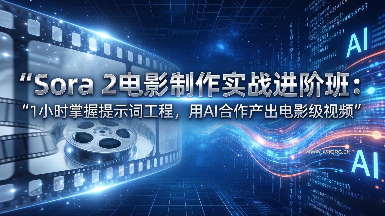 Sora 2电影制作实战进阶班:1小时掌握提示词工程,用AI合作产出电影级视频-A5资源网