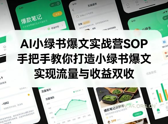 AI小绿书爆文实战营SOP，手把手教你打造小绿书爆文，实现流量与收益双收-A5资源网