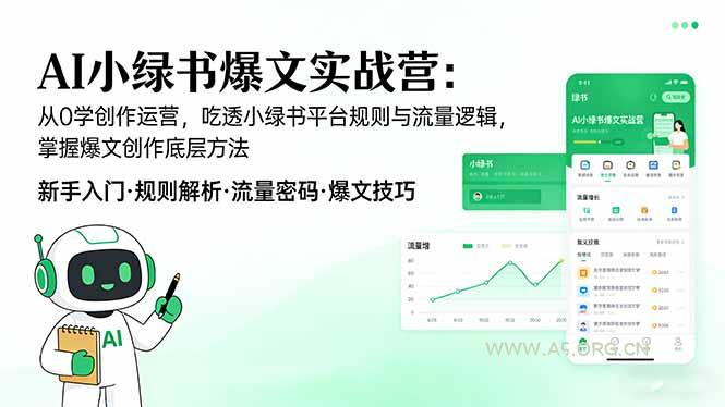 AI 小绿书爆文实战营:从0学创作运营,吃透小绿书平台规则与流量逻辑,掌握爆文创作底层方法-A5资源网