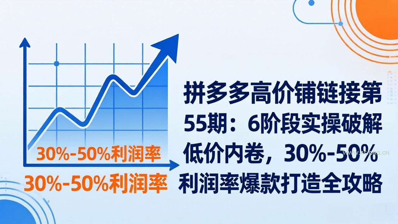 拼多多高价铺链接第55期:6阶段实操破解低价内卷,30%-50%利润率爆款打造全攻略-A5资源网