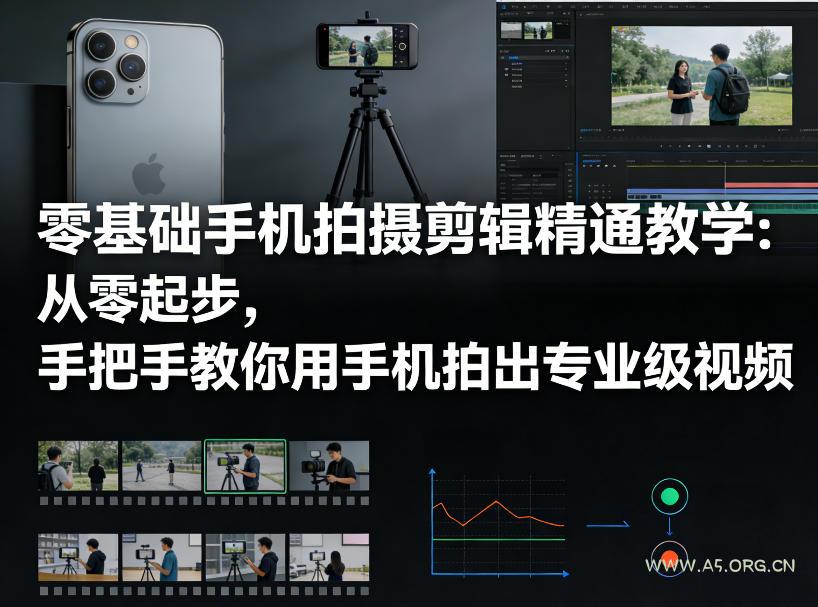 零基础手机拍摄剪辑精通教学：从零起步，手把手教你用手机拍出专业级视频-A5资源网