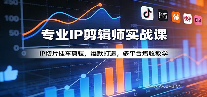 专业IP剪辑师实战课：IP切片挂车剪辑，爆款打造，多平台增收教学-A5资源网