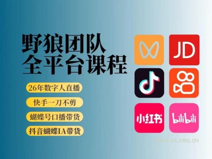野狼团队2026新版全平台短视频带货教学,打开流量突破口,开始Ai带货(更新26年3月)-A5资源网