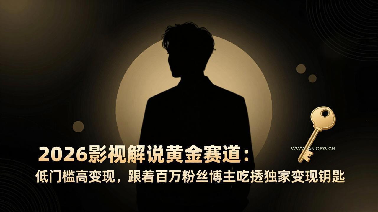 2026影视解说黄金赛道：低门槛高变现，跟着百万粉丝博主吃透独家变现钥匙-A5资源网