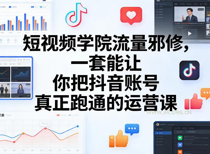 短视频学院流量邪修，一套能让你把抖音账号真正跑通的运营课-A5资源网