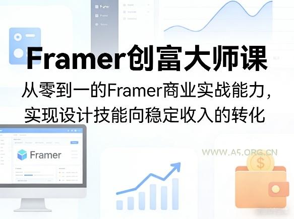 Framer创富大师课，从零到一的Framer商业实战能力，实现设计技能向稳定收入的转化-A5资源网