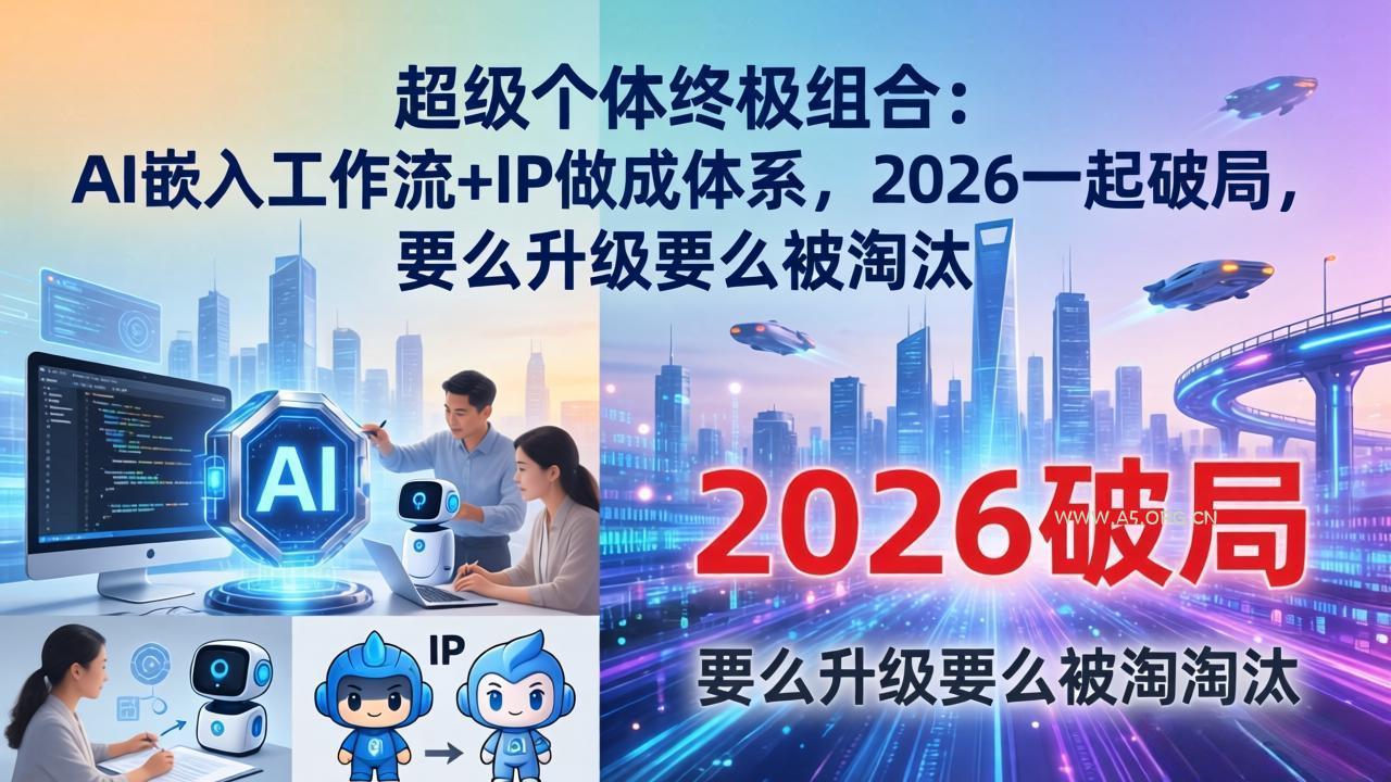 超级个体终极组合:AI嵌入工作流+IP做成体系,2026一起破局,要么升级要么被淘汰-A5资源网