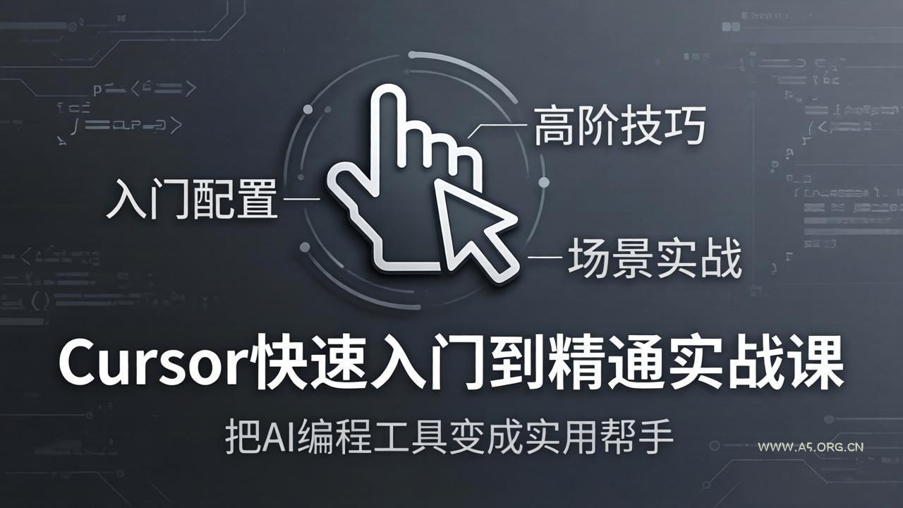 Cursor快速入门到精通实战课：入门配置+高阶技巧+场景实战，把AI编程工具变成实用帮手-A5资源网