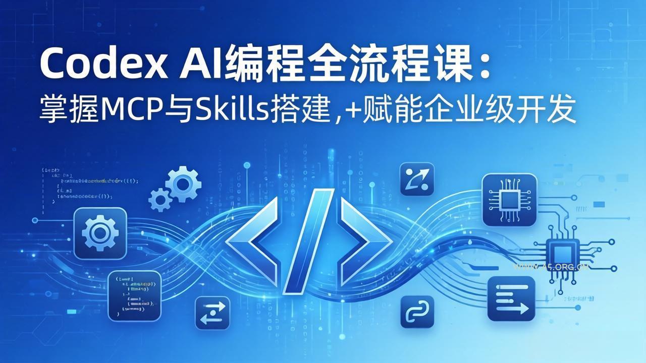 Codex AI编程全流程课：模块化教学+双项目实战，掌握MCP与Skills搭建，赋能企业级开发-A5资源网