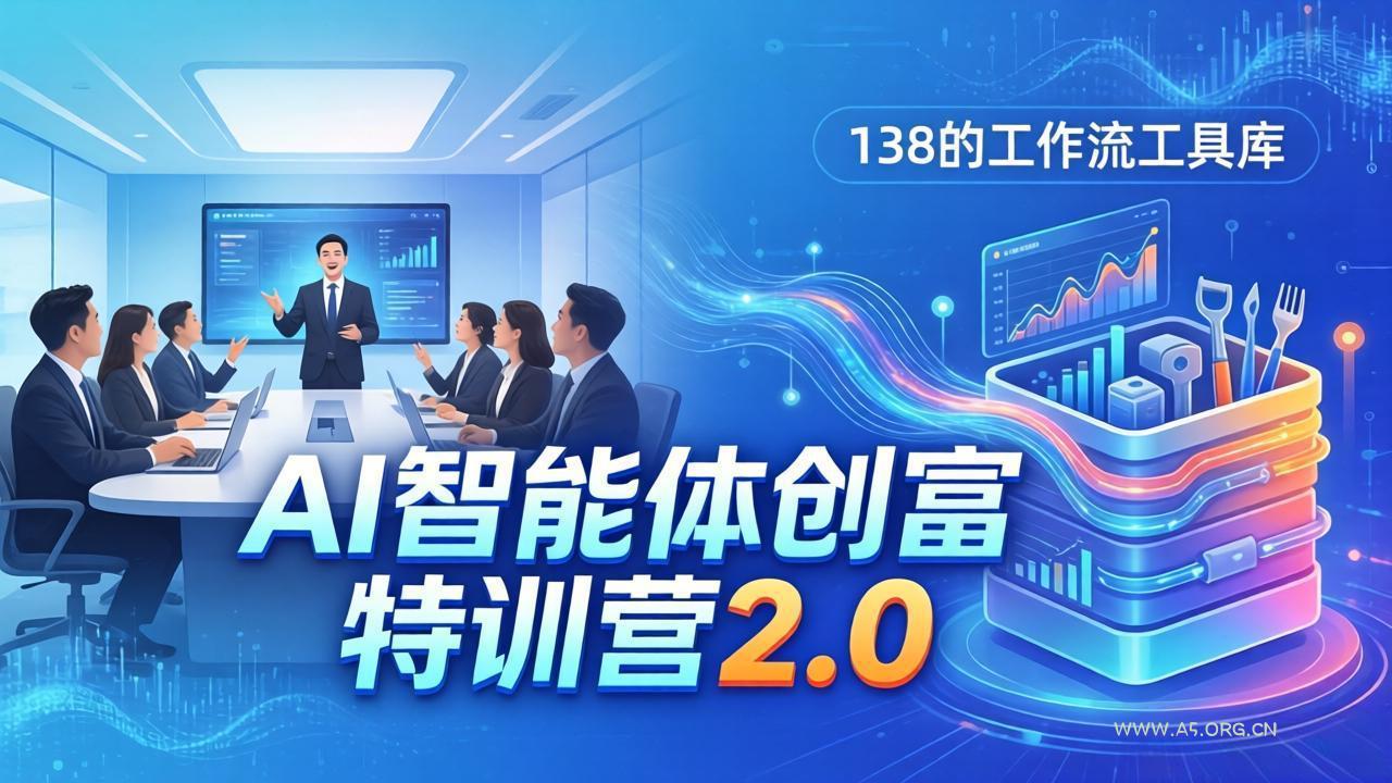 AI智能体创富训练营2.0:3天闭门直播+视频课+工具库,从0到1搭建智能体附138个工作流-A5资源网
