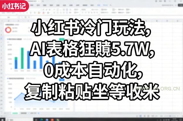 小红书冷门玩法,AI表格狂賺5.7W,0成本自动化,复制粘贴坐等收米 - A5资源网 小红书冷门玩法,AI表格狂賺5.7W,0成本自动化,复制粘贴坐等收米