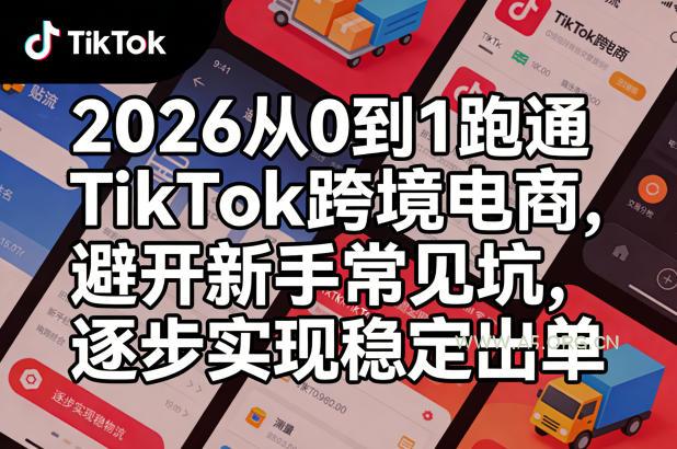 2026从0到1跑通TikTok跨境电商，避开新手常见坑，逐步实现稳定出单-A5资源网