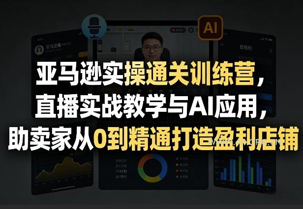 亚马逊实操通关训练营，直播实战教学与AI应用，助卖家从0到精通打造盈利店铺(更新4月2日)-A5资源网