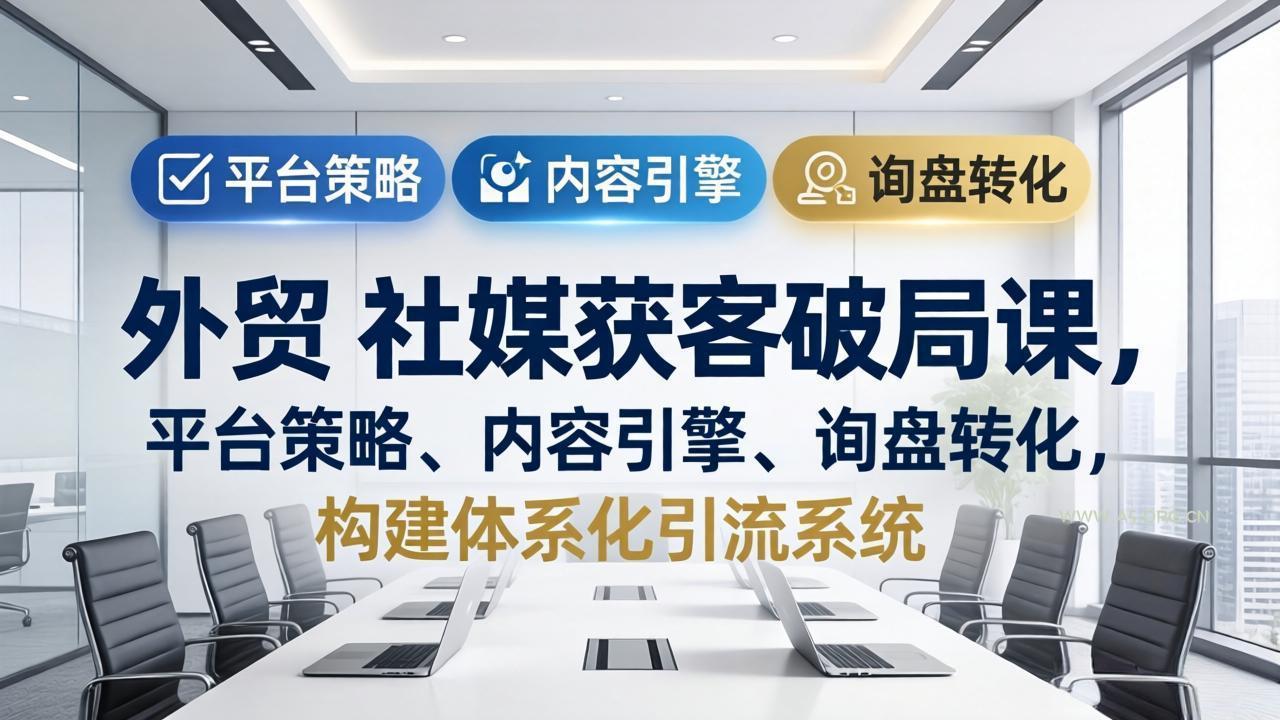 外贸 社媒获客破局课，平台策略、内容引擎、询盘转化，构建体系化引流系统(更新26年3月-A5资源网