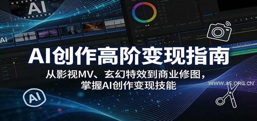 AI创作高阶变现指南:从影视MV、玄幻特效到商业修图,掌握AI创作变现技能-A5资源网