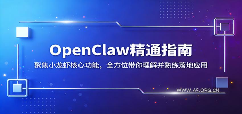 OpenClaw精通指南：聚焦小龙虾核心功能，全方位带你理解并熟练落地应用-A5资源网