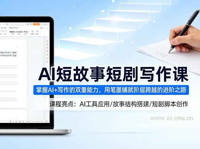 AI短故事短剧写作课,掌握AI+写作的双重能力,用笔墨铺就阶层跨越的进阶之路 - A5资源网 AI短故事短剧写作课,掌握AI+写作的双重能力,用笔墨铺就阶层跨越的进阶之路