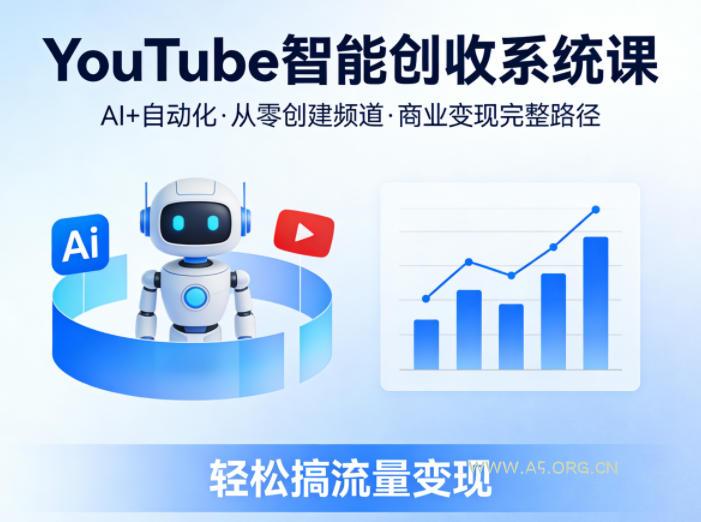 YouTube智能创收系统课,AI+自动化,从零创建YouTube频道并实现商业变现的完整路径,轻松搞流量变现 - A5资源网 YouTube智能创收系统课,AI+自动化,从零创建YouTube频道并实现商业变现的完整路径,轻松搞流量变现