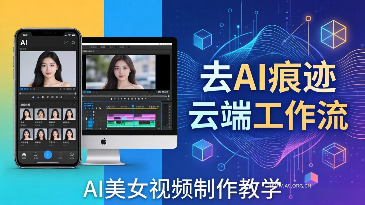 AI美女视频制作教学：去AI痕迹，云端工作流出图，手机电脑均可，不需要配置-A5资源网