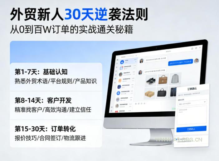 外贸新人30天逆袭法则，教你从0到百W订单的实战通关秘籍-A5资源网