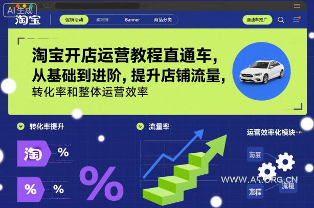 淘宝开店运营教程直通车，从基础到进阶，提升店铺流量，转化率和整体运营效率(更新26年4月10日)-A5资源网