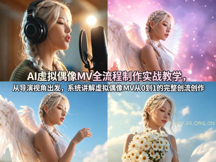AI虚拟偶像MV全流程制作实战教学，从导演视角出发，系统讲解虚拟偶像MV从0到1的完整创作流程-A5资源网