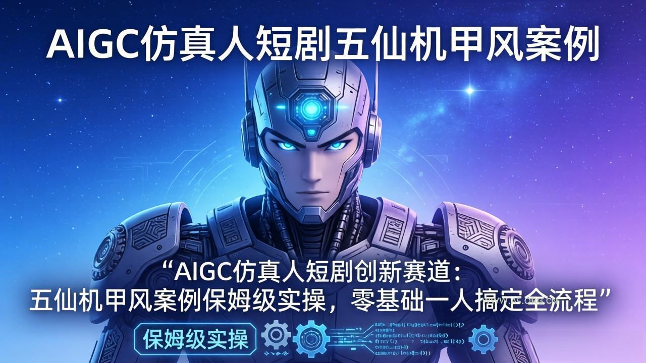 AIGC仿真人短剧创新赛道：五仙机甲风案例保姆级实操，零基础一人搞定全流程-A5资源网