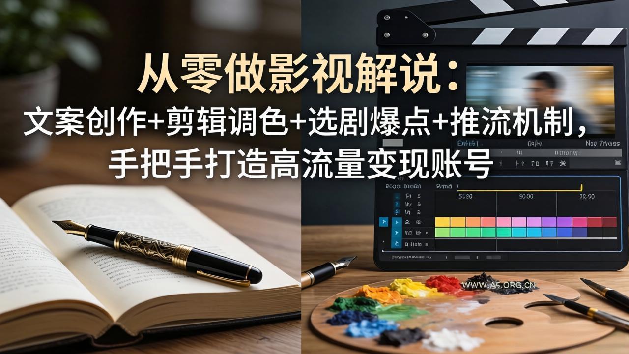 从零做影视解说:文案创作+剪辑调色+选剧爆点+推流机制,手把手打造高流量变现账号 - A5资源网 从零做影视解说:文案创作+剪辑调色+选剧爆点+推流机制,手把手打造高流量变现账号 - A5资源网