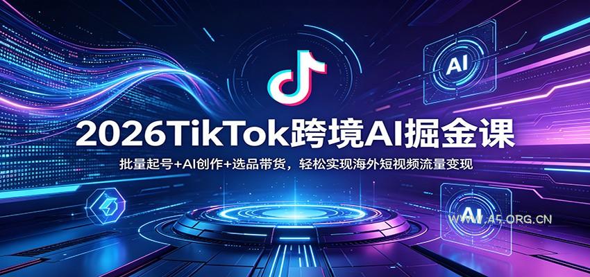 2026TikTok跨境AI掘金课:批量起号+AI创作+选品带货,轻松实现海外短视频流量变现-A5资源网