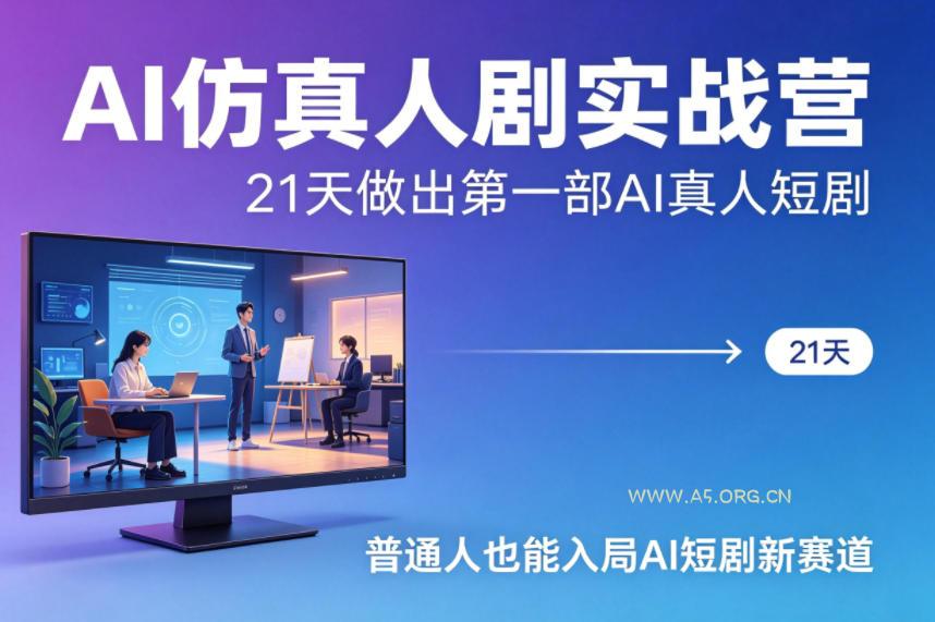 AI仿真人剧实战营,21天做出第一部AI真人短剧,普通人也能入局AI短剧新赛道 - A5资源网 AI仿真人剧实战营,21天做出第一部AI真人短剧,普通人也能入局AI短剧新赛道