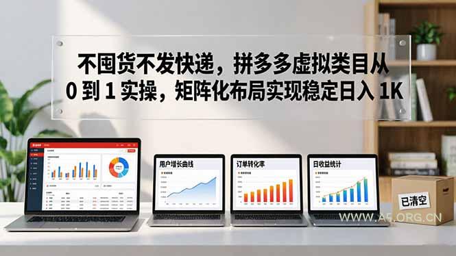 不囤货不发快递，拼多多虚拟类目从 0 到 1 实操，矩阵化布局实现稳定日入 1K-A5资源网